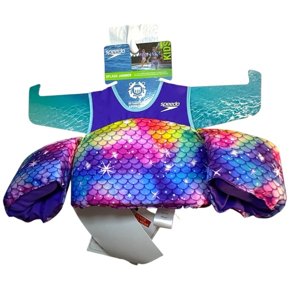 Speedo Splash Jammer Purple Youth Life Jacket Vest, Child Weight Range 33-55 lbs - Picture 2 of 3